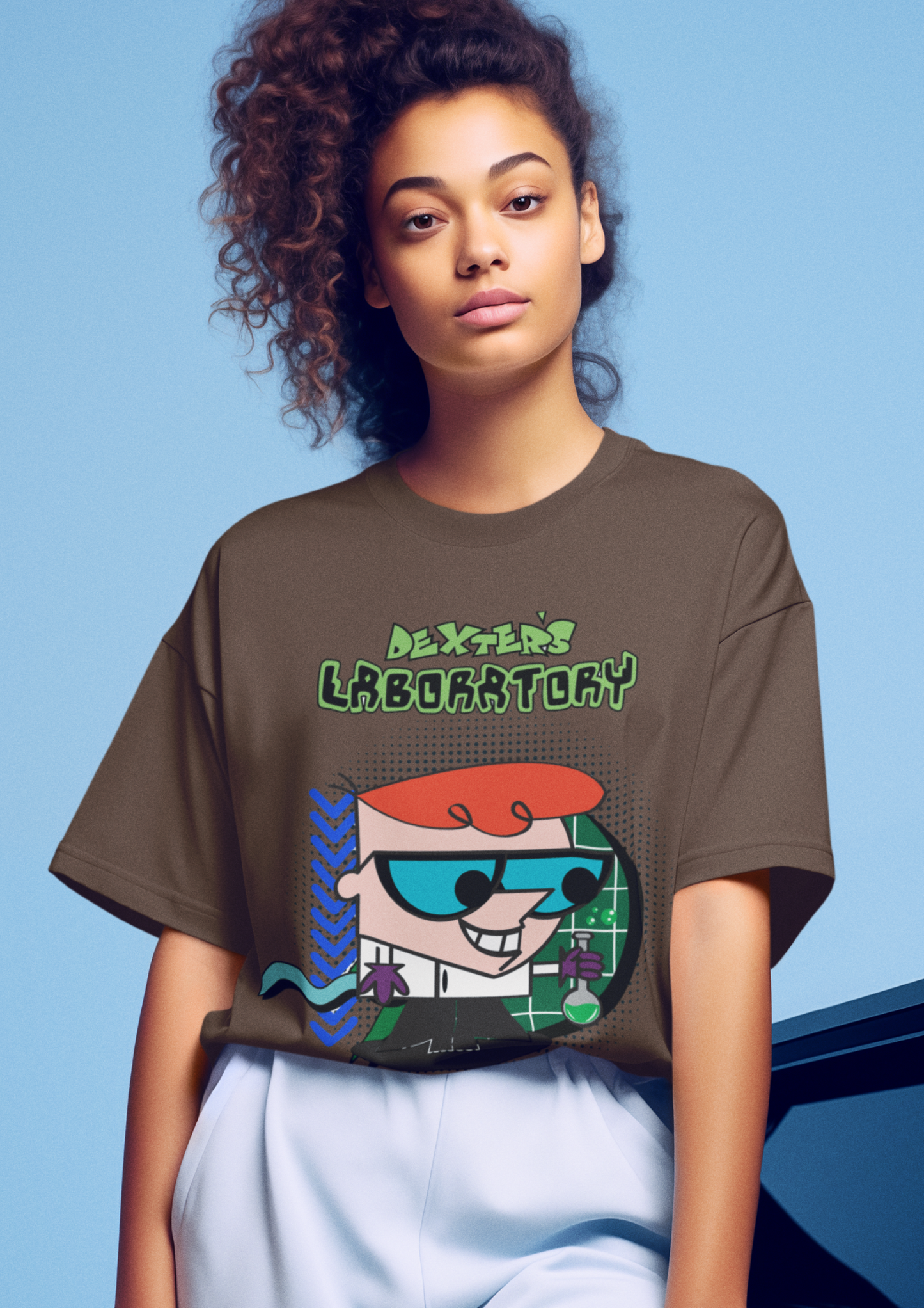 Dexter’s Laboratory Oversized T-Shirt – Retro Cartoon Printed Streetwear Tee