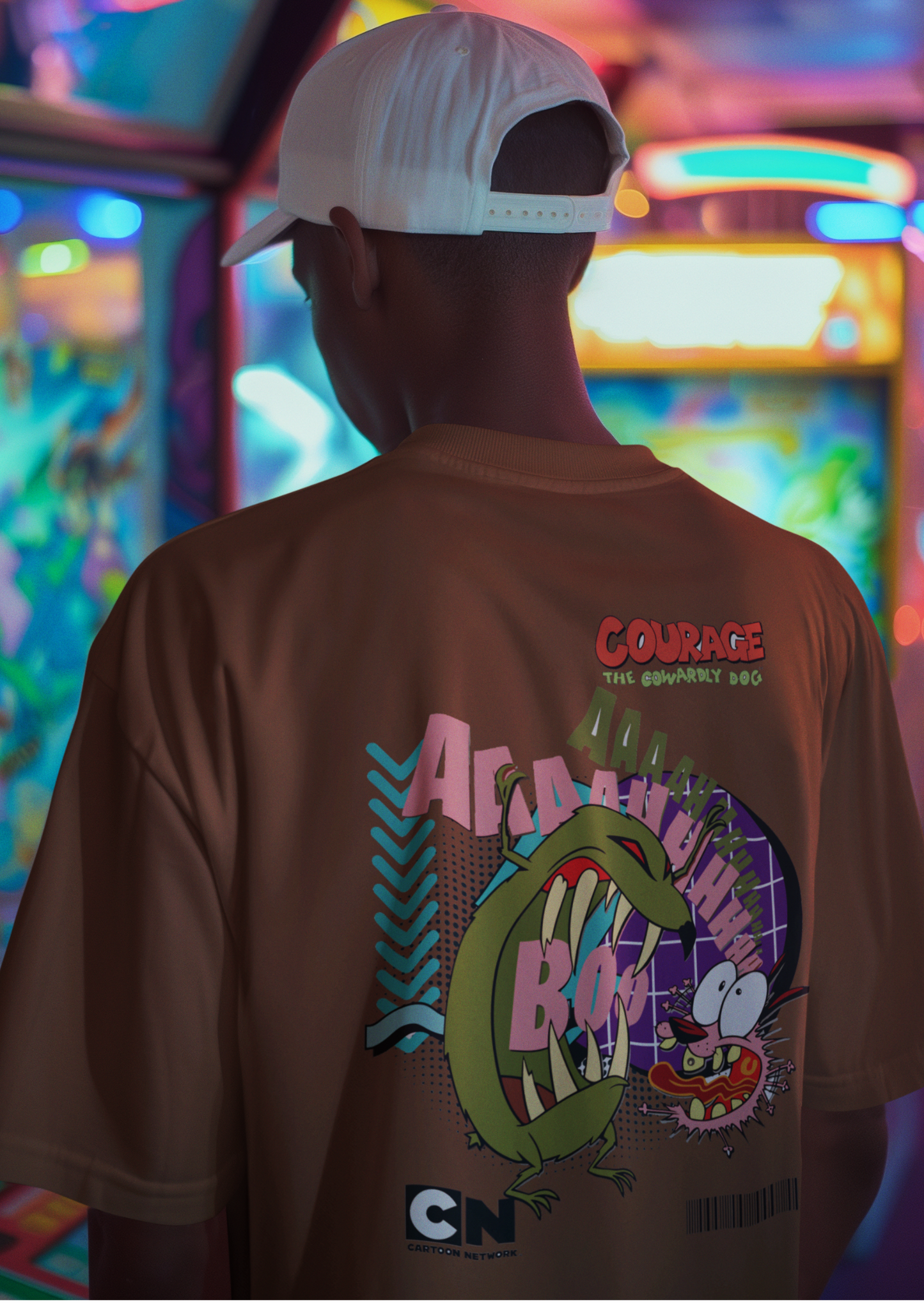 Courage the Cowardly Dog Oversized T-Shirt – Retro Cartoon Printed Streetwear Tee