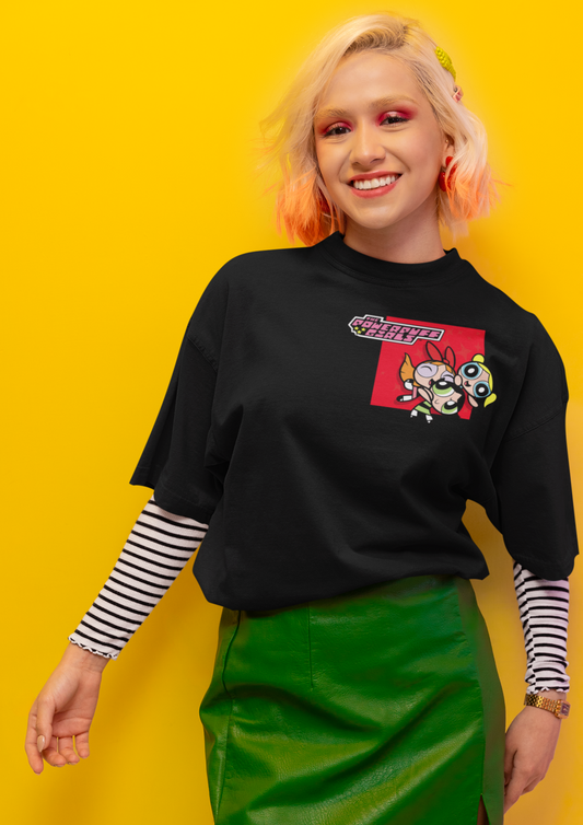 Powerpuff Girls Oversized T-Shirt – Retro Cartoon Network Graphic Streetwear Tee