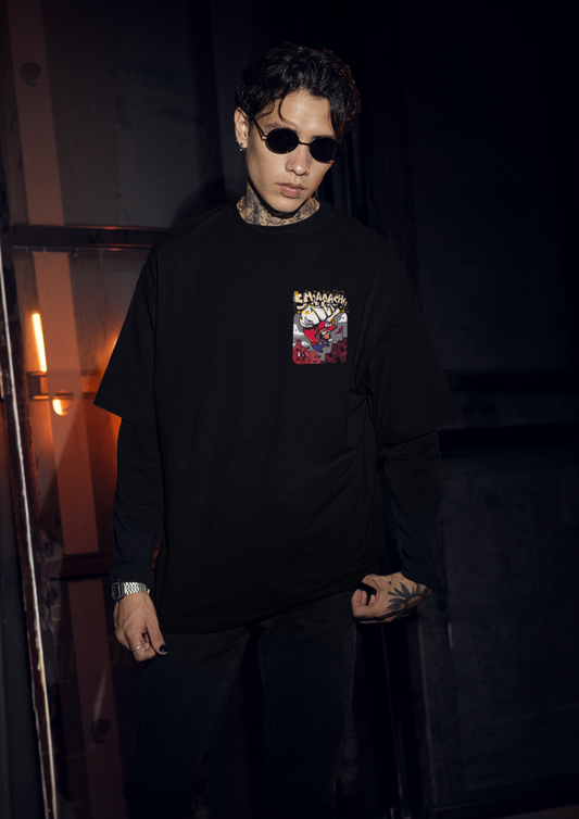 Super Mario & Bowser (Bowzilla) Printed Oversized T-Shirt – Retro Gaming Streetwear Tee