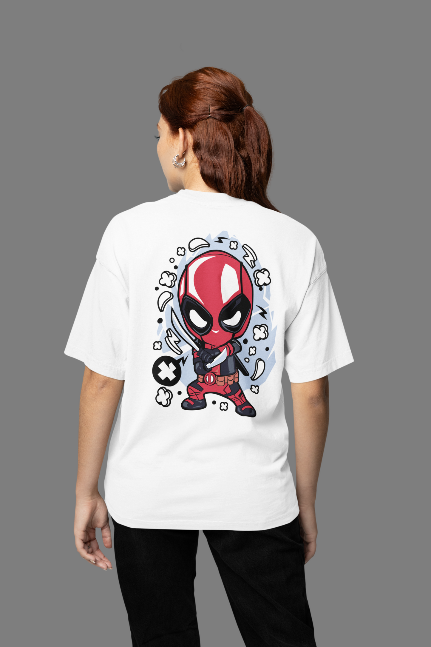 Deadpool Comic Style Oversized Print Tee