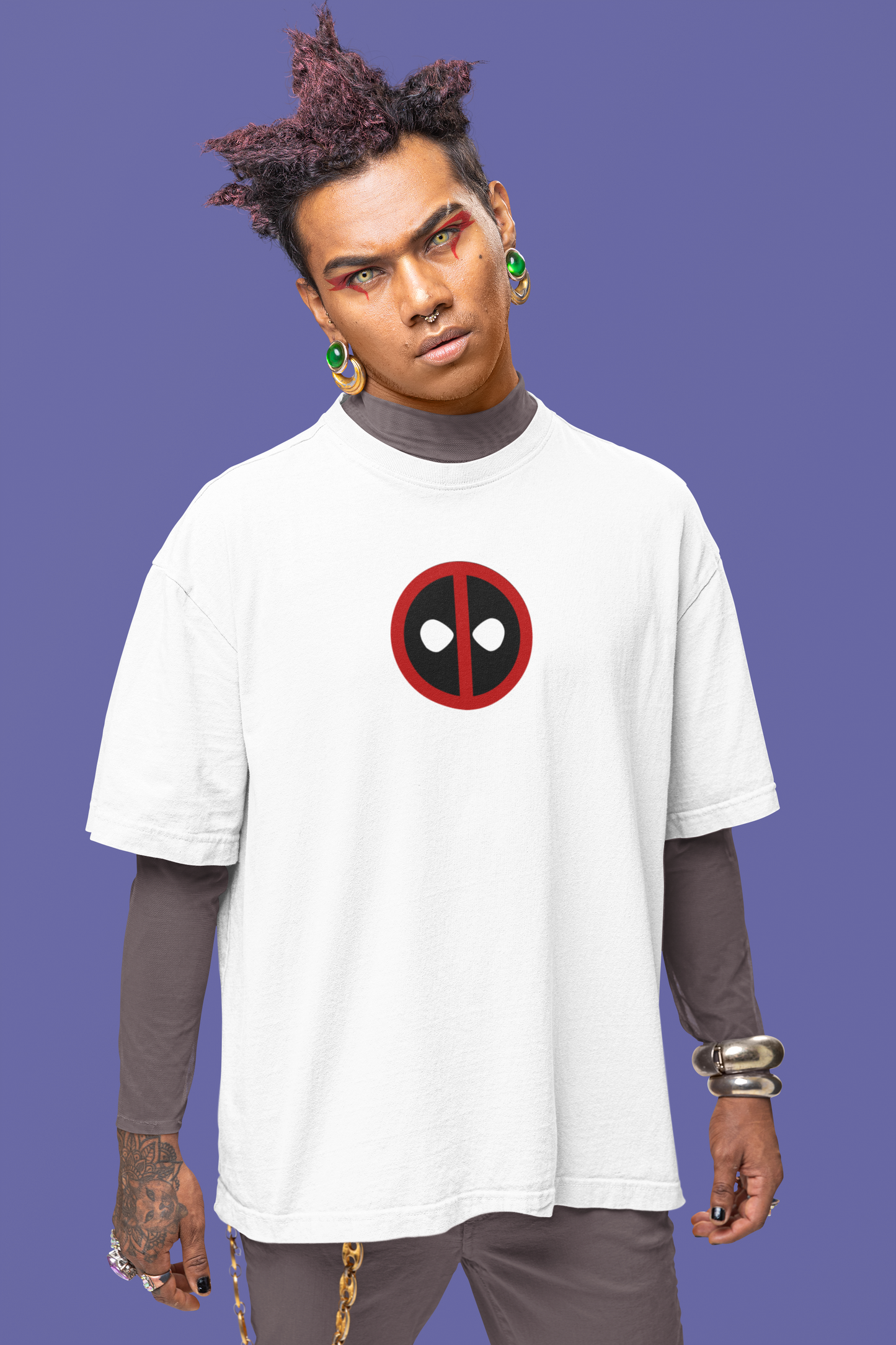 Deadpool Comic Style Oversized Print Tee