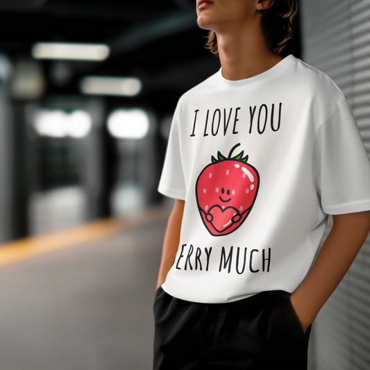 I Love You Berry Much – Cute Printed Tee