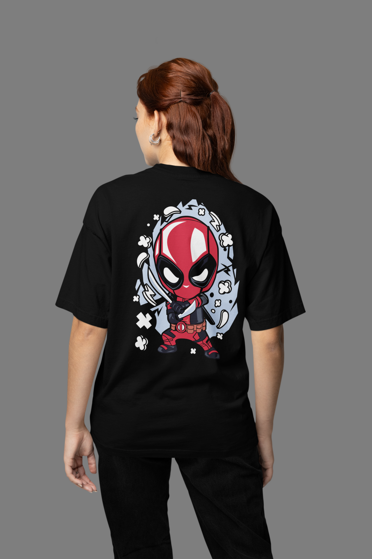 Deadpool Comic Style Oversized Print Tee