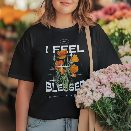 I Feel Blessed – Floral Oversized Tee