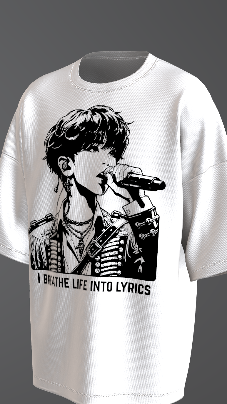 π€ I Breathe Life Into Lyrics β Oversized Singer Tee