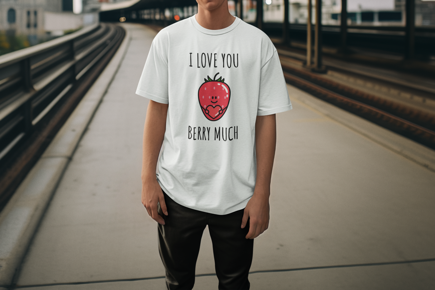 I Love You Berry Much – Cute Printed Tee