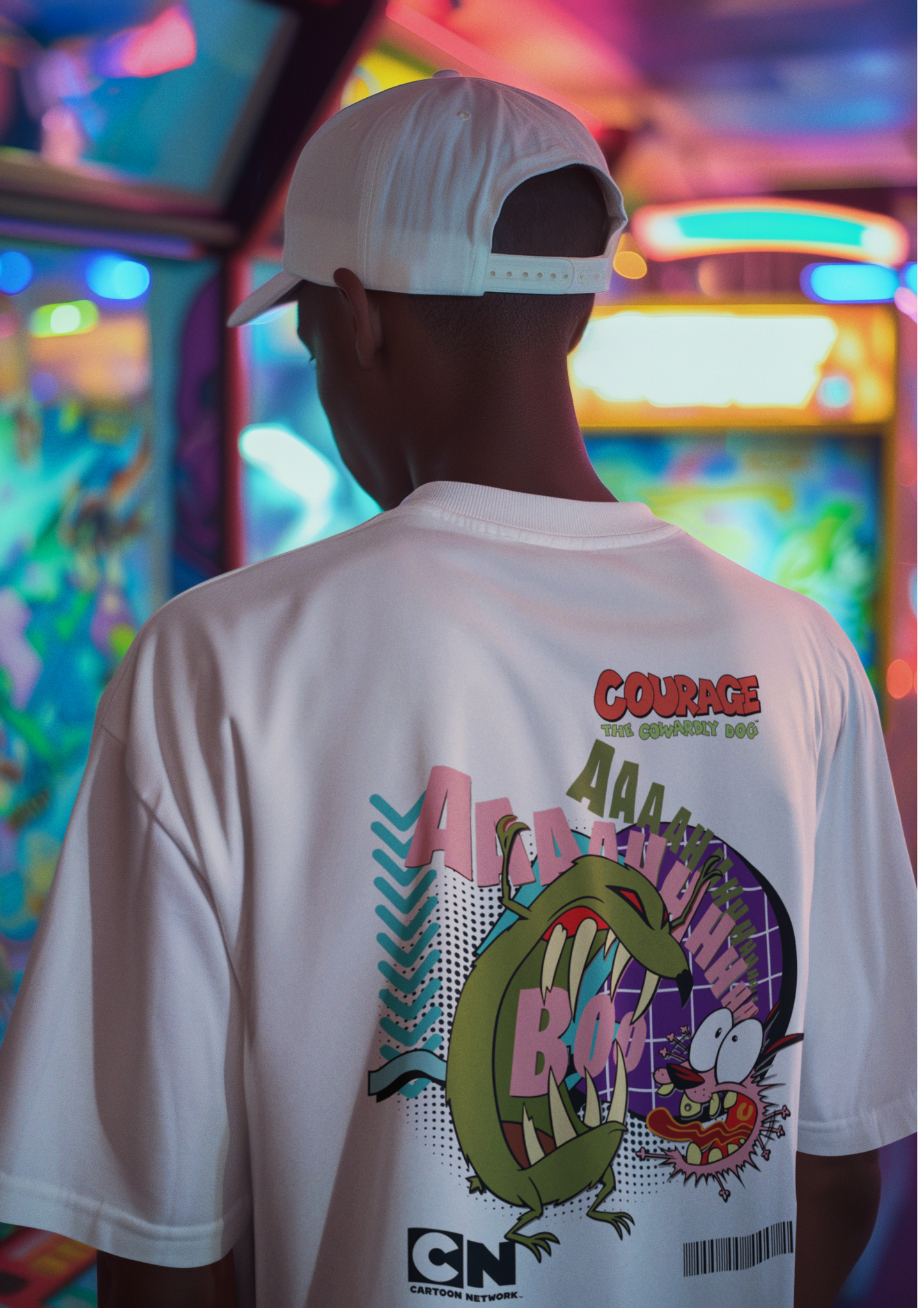 Courage the Cowardly Dog Oversized T-Shirt – Retro Cartoon Printed Streetwear Tee