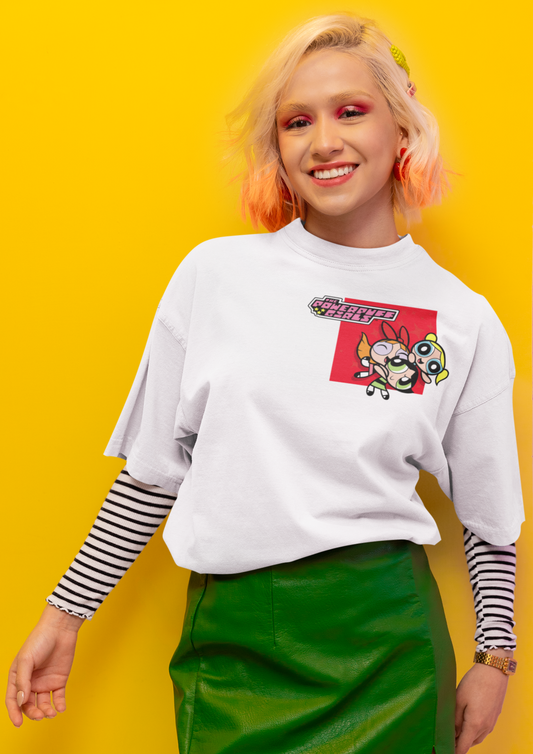 Powerpuff Girls Oversized T-Shirt – Retro Cartoon Network Graphic Streetwear Tee