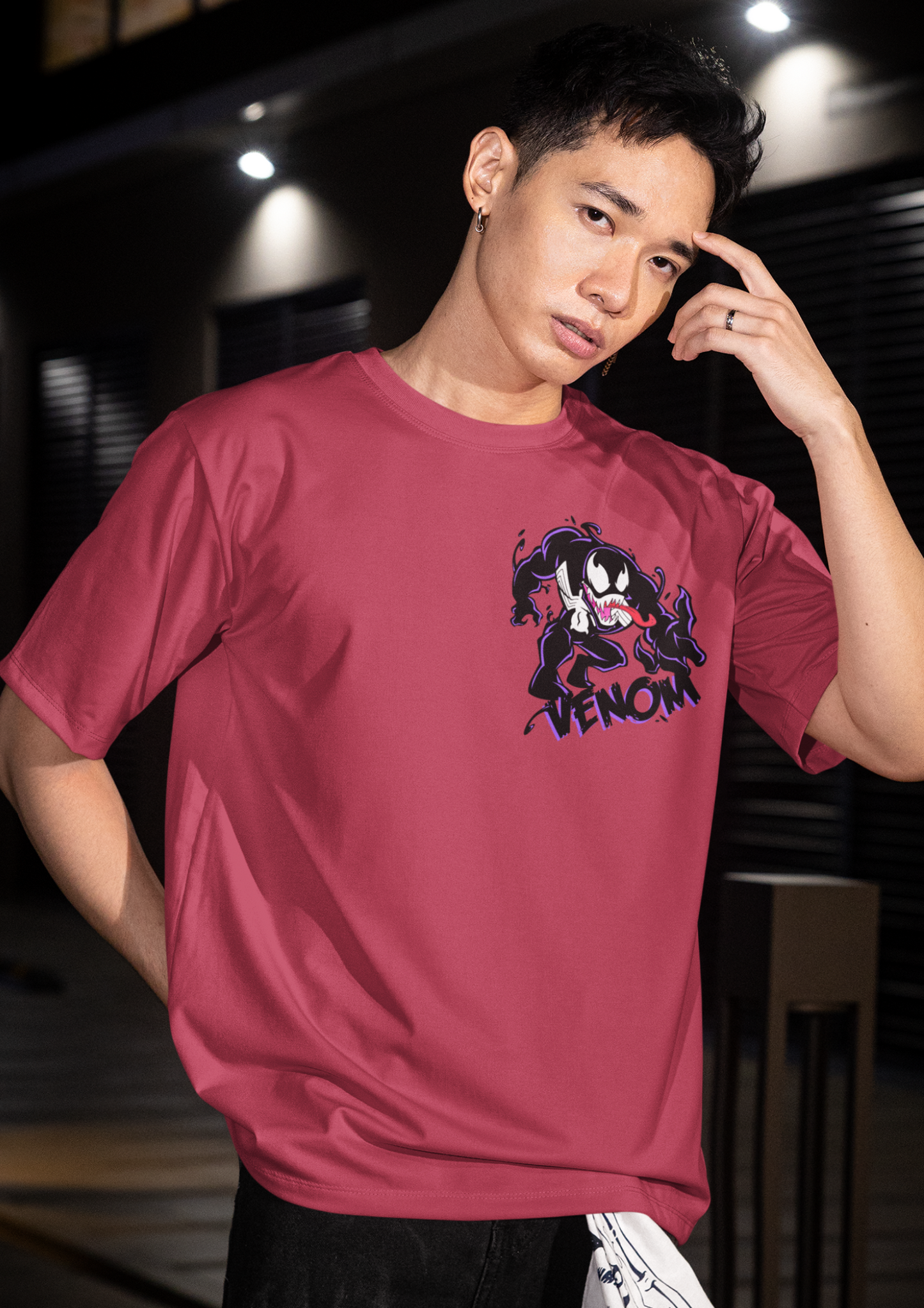 Venom Pop Art Printed Oversized T-Shirt | Bold Marvel Streetwear