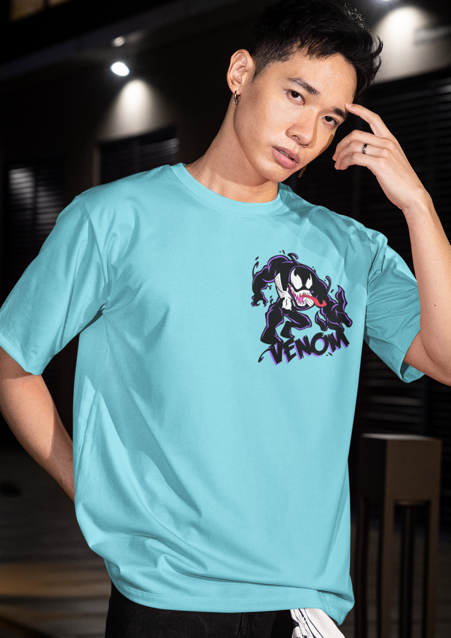 Venom Pop Art Printed Oversized T-Shirt | Bold Marvel Streetwear