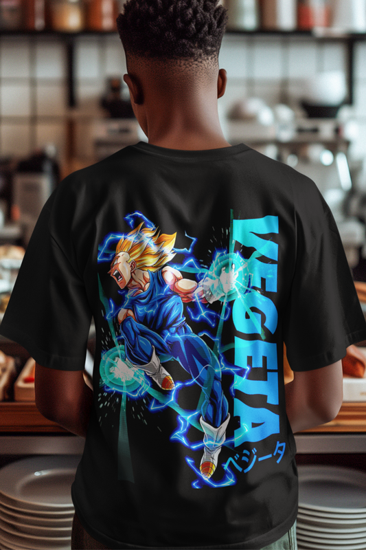 Dragon Ball Z Vegeta Oversized T-Shirt – Anime Streetwear Saiyan Print Tee