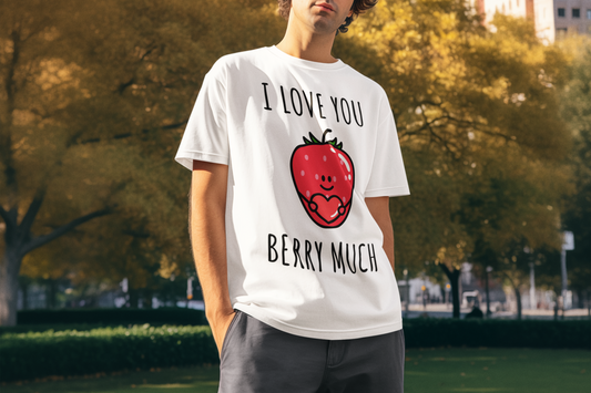 I Love You Berry Much – Cute Printed Tee