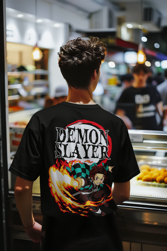 Demon Slayer Kimetsu no Yaiba Oversized Printed T-Shirt – Anime Streetwear Tee
