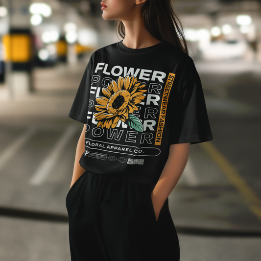 Golden Bloom – Sunflower Oversized Exclusive T-shirt